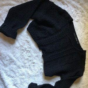 Cropped Black Knitted Sweater Tic Toc
